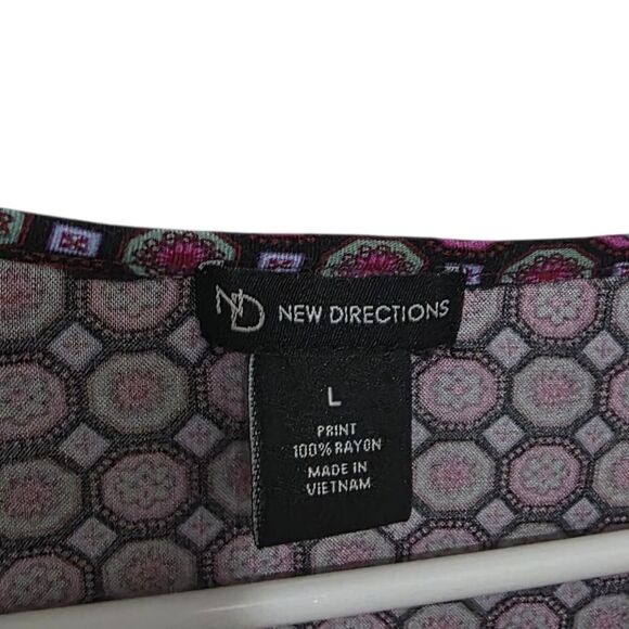 New Directions Boho Paisley Long Sleeve Tunic L - Picture 2 of 3